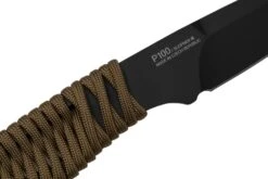 ANV Knives P100 Sleipner Cerakote, Coyote Paracord, P100-040, Black Kydex Sheath, Couteau De Cou -Optimal Couteaux Magasin ANVP100 040 05 anv