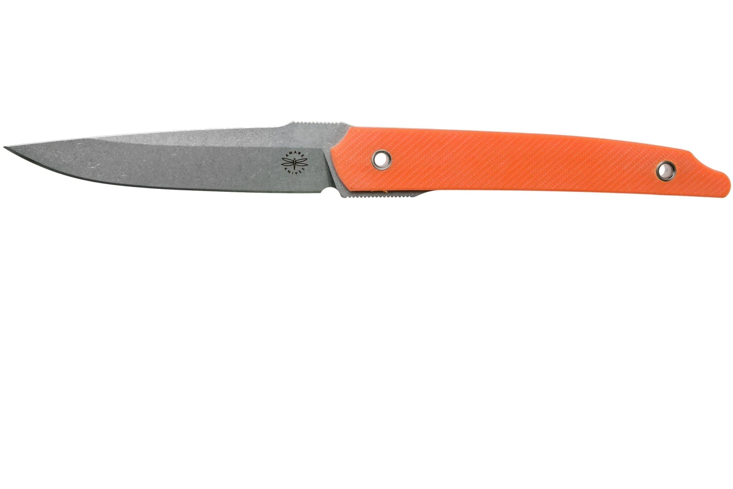 Amare Knives Pocket Peak Fixed, Stonewash Orange G10, Couteau à Lame Fixe 1 Amare Knives Pocket Peak Fixed, Stonewash Orange G10, Couteau à Lame Fixe