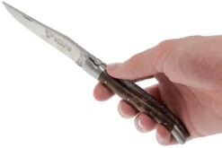 Laguiole En Aubrac 12cm Doubles Platines, Loupe De Noyer, L0712LYI-FSB1 -Optimal Couteaux Magasin AUL0712LYI FSB1 07 laguiole en aubrac aul0712lyi fsb1 07