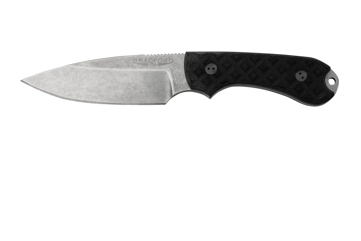Bradford Knives Guardian 3, 3S-001-MC, Textured Black G-10, CPM-Magnacut, Sabre Grind, Stonewash Finish, Couteau Fixe 1 Bradford Knives Guardian 3, 3S-001-MC, Textured Black G-10, CPM-Magnacut, Sabre Grind, Stonewash Finish, Couteau Fixe