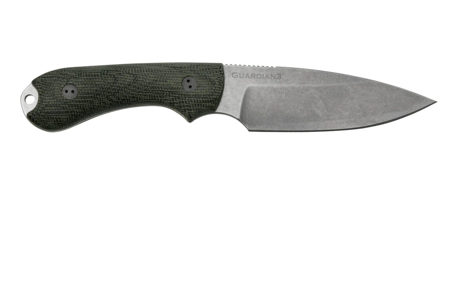 Bradford Knives Guardian 3, 3S-101-MC, 3D Black Micarta, CPM-Magnacut, Sabre Grind, Stonewash Finish, Couteau Fixe 2 Bradford Knives Guardian 3, 3S-101-MC, 3D Black Micarta, CPM-Magnacut, Sabre Grind, Stonewash Finish, Couteau Fixe – Image 2