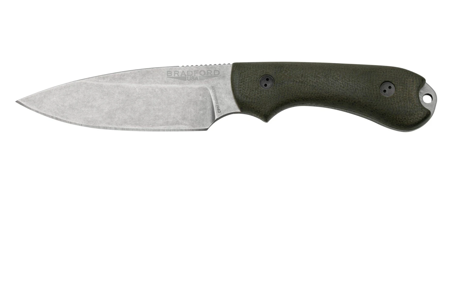 Bradford Knives Guardian 3, 3S-102-MC, 3D OD Green Micarta, CPM-Magnacut, Sabre Grind, Stonewash Finish, Couteau Fixe 1 Bradford Knives Guardian 3, 3S-102-MC, 3D OD Green Micarta, CPM-Magnacut, Sabre Grind, Stonewash Finish, Couteau Fixe