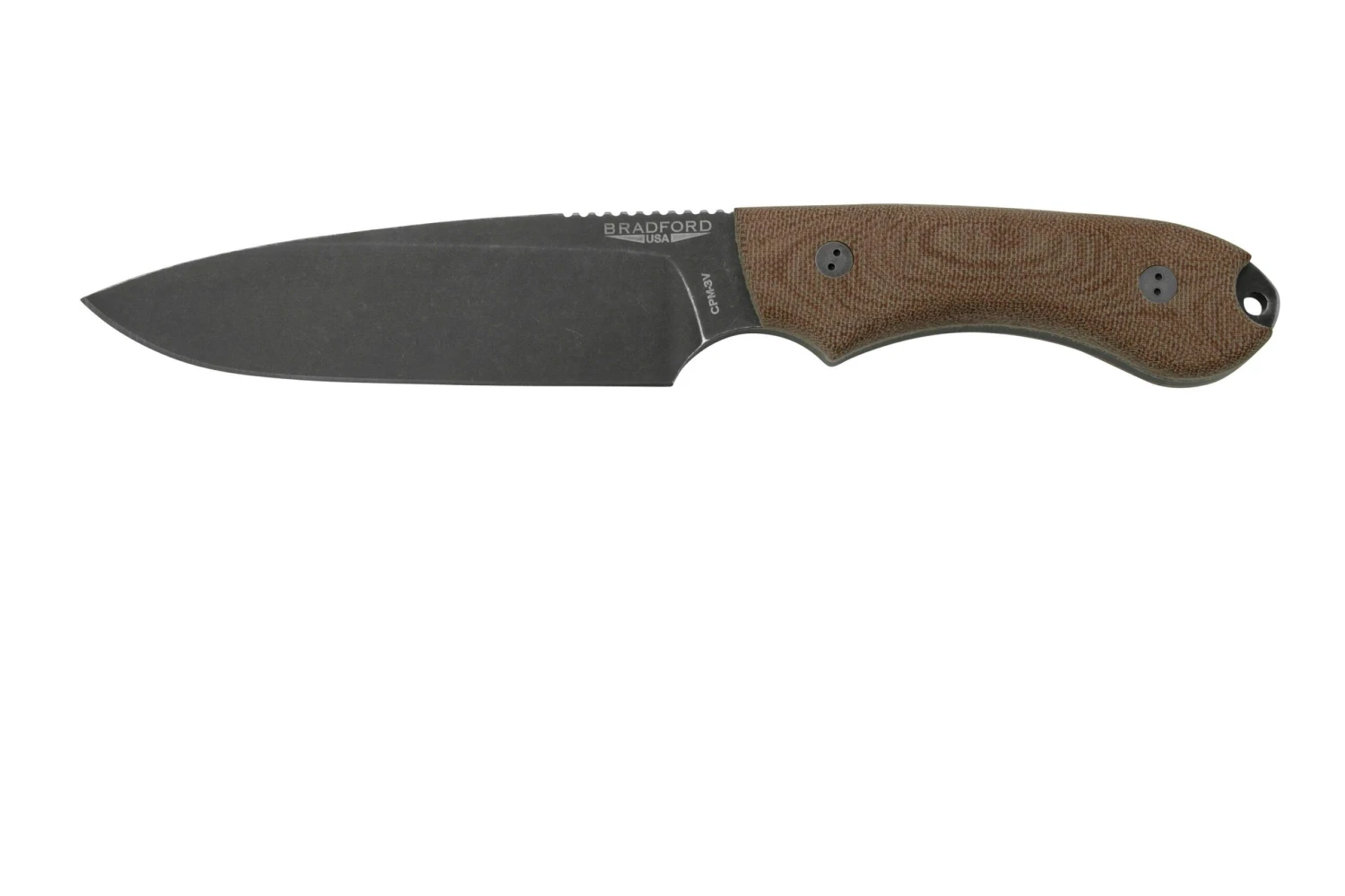 Bradford Knives Guardian 5, 5S-104N-3V, 3D Natural Micarta, CPM-3V, Sabre Grind, Nimbus Blackwashed Finish, Couteau Fixe 1 Bradford Knives Guardian 5, 5S-104N-3V, 3D Natural Micarta, CPM-3V, Sabre Grind, Nimbus Blackwashed Finish, Couteau Fixe