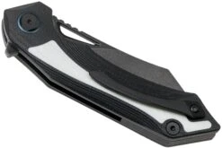 Bestech Kasta BG45D Black White G10, Blackwashed Couteau De Poche, Kombou Design