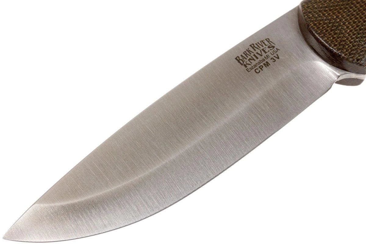 Bark River Ultra-Lite Bushcrafter CPM 3V, Green Canvas Micarta 3 Bark River Ultra-Lite Bushcrafter CPM 3V, Green Canvas Micarta – Image 3