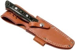 Bark River Bravo 1 A2, Black & Green Linnen Micarta, Brown Sheath -Optimal Couteaux Magasin BRK07 111BGLM 07 bark river brk07 111bglm 07