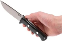 Bark River Bravo 1 A2, Black Canvas Micarta, Brown Sheath -Optimal Couteaux Magasin BRK07 111BRKC 06 bark river brk07 111brkc 06