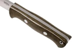 Bark River Bravo 1 A2 Rampless, Green Canvas Micarta, Brown Sheath -Optimal Couteaux Magasin BRK07 111GNC RS 05 bark river brk07 111gnc rs 05