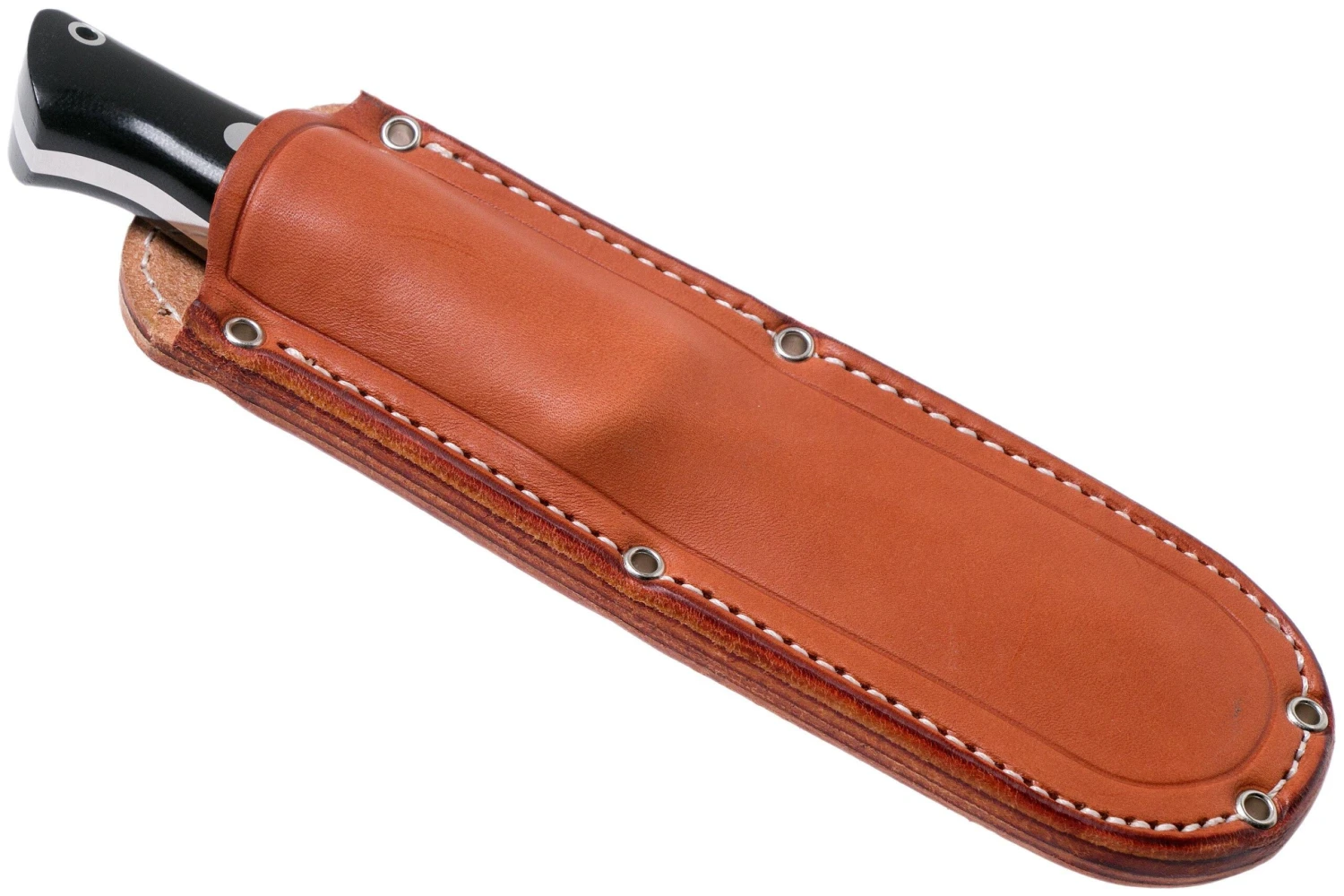 Bark River Bravo 1 CPM 3V, Black Canvas Micarta, Brown Sheath 7 Bark River Bravo 1 CPM 3V, Black Canvas Micarta, Brown Sheath – Image 7