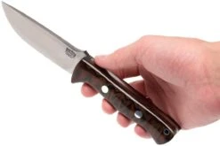 Bark River Bravo 1 CPM 3V, Burgundy Snakeskin Micarta, Brown Sheath -Optimal Couteaux Magasin BRK07 114SBC 06 bark river brk07 114sbc 06