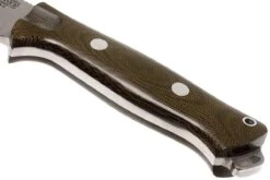 Bark River Bravo Vortex A2 Jimped, Green Canvas Micarta, Brown Sheath -Optimal Couteaux Magasin BRK07 117FMGRC JI 04 bark river brk07 117fmgrc ji 04