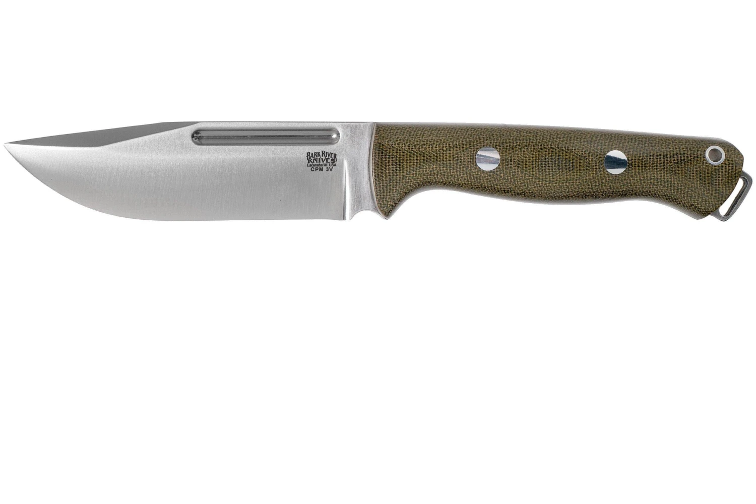 Bark River Bravo Squad Leader CPM 3V, Green Canvas Micarta 1 Bark River Bravo Squad Leader CPM 3V, Green Canvas Micarta
