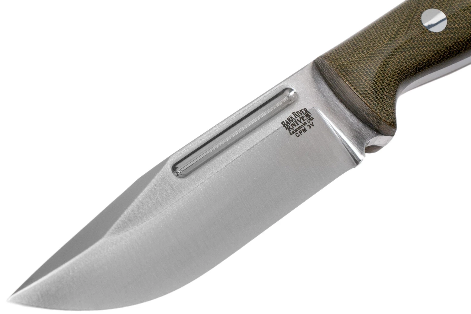 Bark River Bravo Squad Leader CPM 3V, Green Canvas Micarta 3 Bark River Bravo Squad Leader CPM 3V, Green Canvas Micarta – Image 3