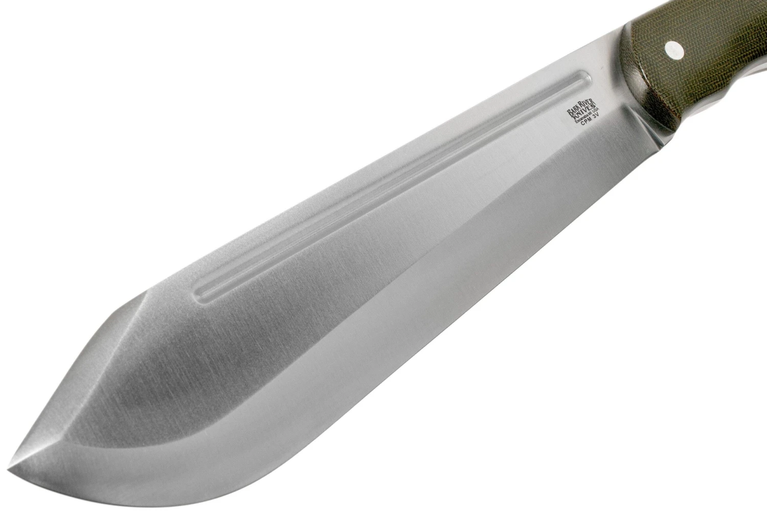 Bark River JX5 Vengeful 1 CPM 3V Green Canvas Micarta Machette Coupe-coupe 3 Bark River JX5 Vengeful 1 CPM 3V Green Canvas Micarta Machette Coupe-coupe – Image 3