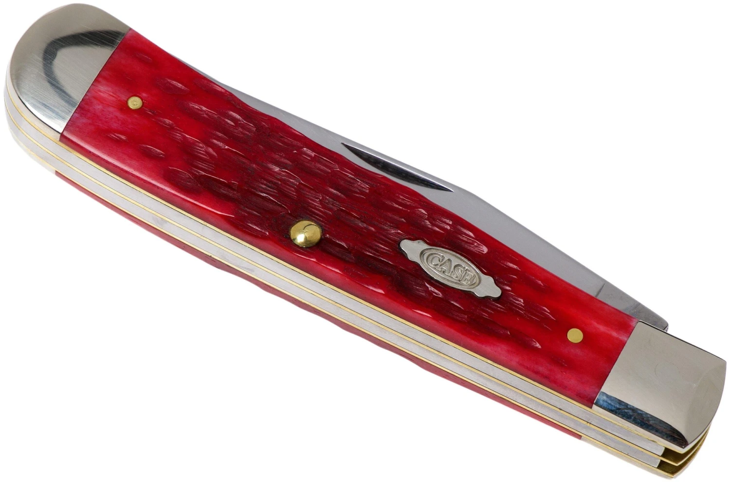 Case Trapper Dark Red Bone, Peach Seed Jig, 31950, 6254 CV Couteau De Poche 4 Case Trapper Dark Red Bone, Peach Seed Jig, 31950, 6254 CV Couteau De Poche – Image 4