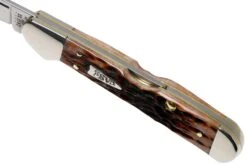 Case Mini Copperlock Brown Bone, Peach Seed Jig, 42655, 61749L SS Couteau De Poche -Optimal Couteaux Magasin CE42655 05 case
