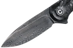 Civivi Elementum C907C-DS2 Damascus, Shredded Silver Carbonfiber Couteau De Poche -Optimal Couteaux Magasin CIC907C DS2 03 civivi