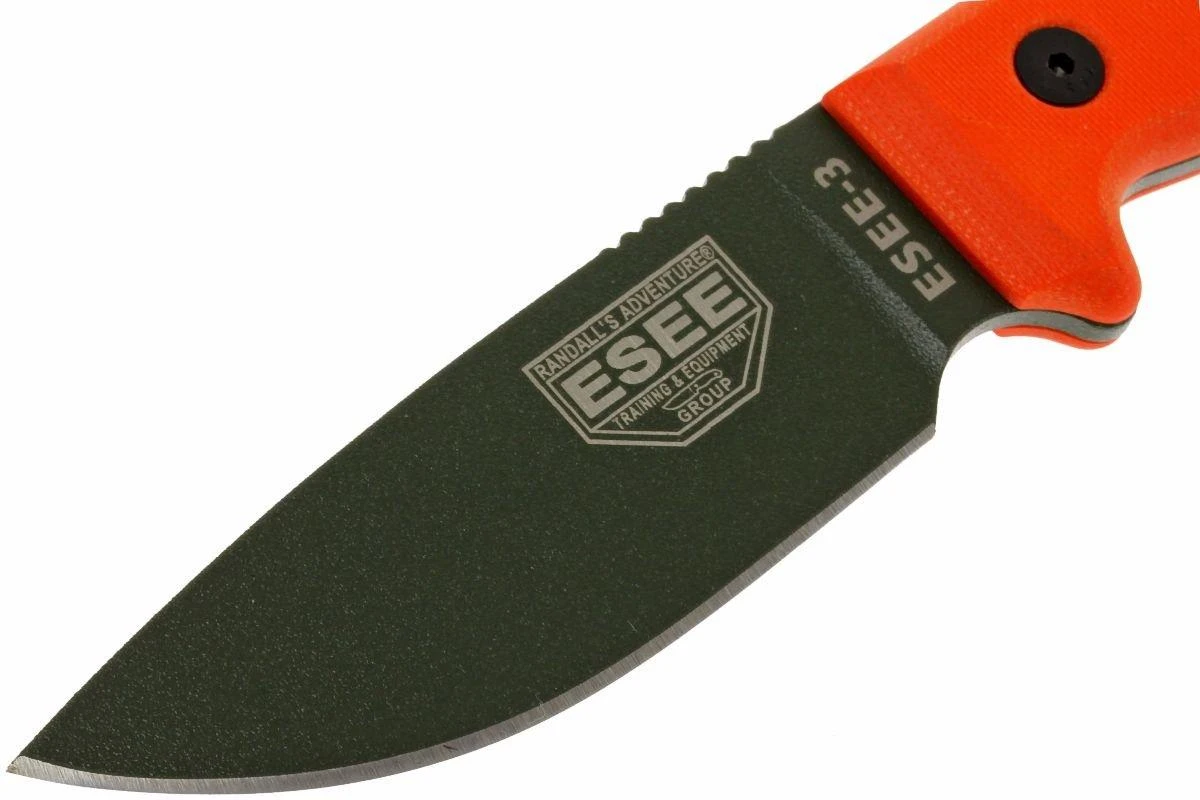 ESEE Model 3 OD Blade, Orange Handle 3P-KO-OD Couteau De Survie Sans étui 2 ESEE Model 3 OD Blade, Orange Handle 3P-KO-OD Couteau De Survie Sans étui – Image 2