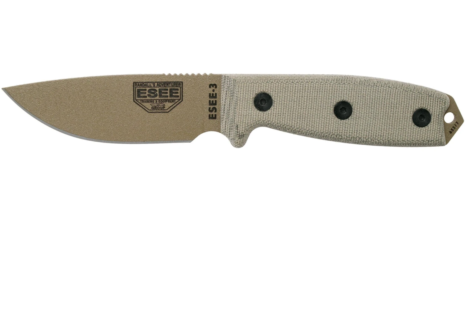 ESEE Model 3 Dark Earth Blade, Grey Handle 3P-MB-DE Avec étui + Clip Et MOLLE-back 1 ESEE Model 3 Dark Earth Blade, Grey Handle 3P-MB-DE Avec étui + Clip Et MOLLE-back