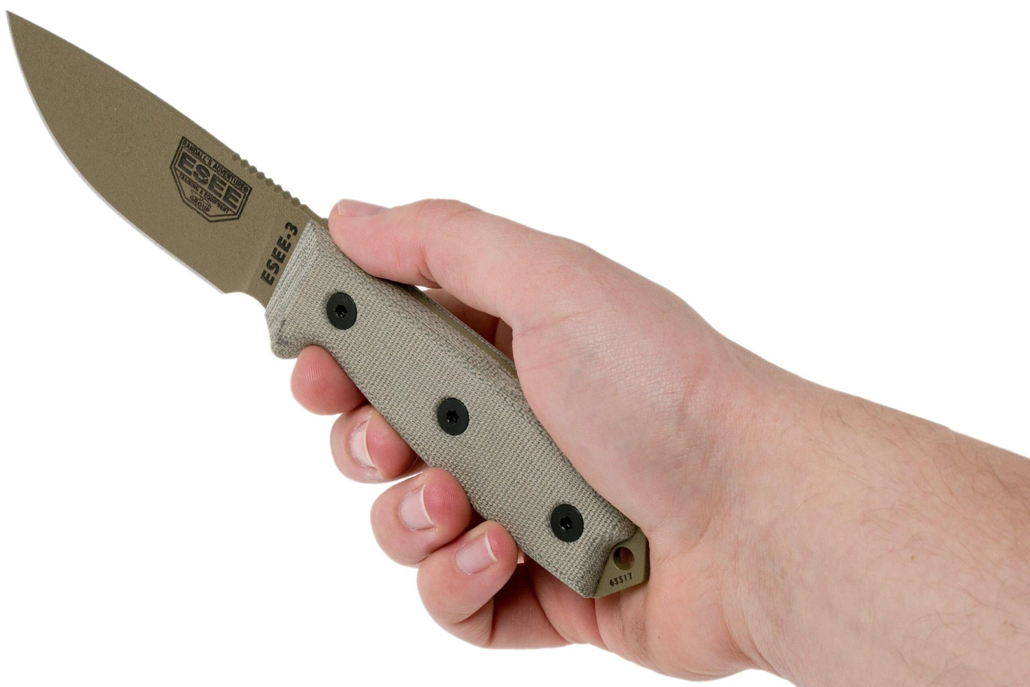 ESEE Model 3 Dark Earth Blade, Grey Handle 3P-MB-DE Avec étui + Clip Et MOLLE-back 6 ESEE Model 3 Dark Earth Blade, Grey Handle 3P-MB-DE Avec étui + Clip Et MOLLE-back – Image 6