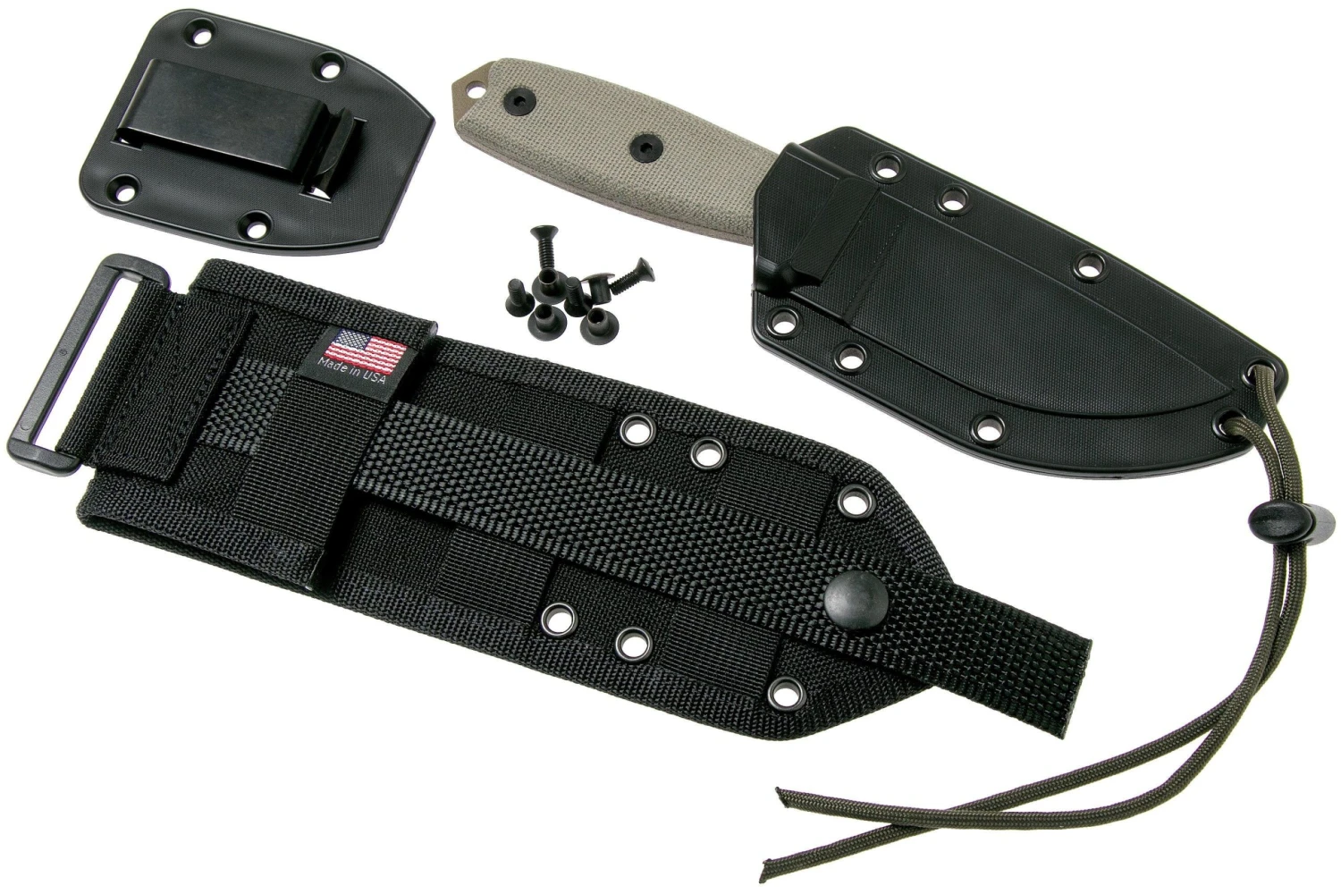 ESEE Model 3 Dark Earth Blade, Grey Handle 3P-MB-DE Avec étui + Clip Et MOLLE-back 7 ESEE Model 3 Dark Earth Blade, Grey Handle 3P-MB-DE Avec étui + Clip Et MOLLE-back – Image 7