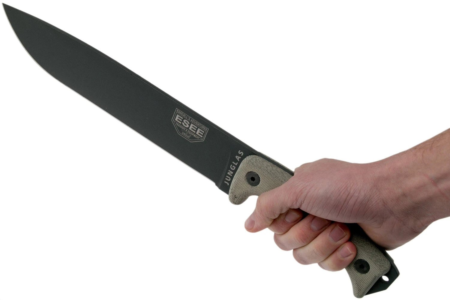 ESEE Junglas Tactical Gunsmoke Couteau De Survie Avec étui Kydex + MOLLE Back 6 ESEE Junglas Tactical Gunsmoke Couteau De Survie Avec étui Kydex + MOLLE Back – Image 6