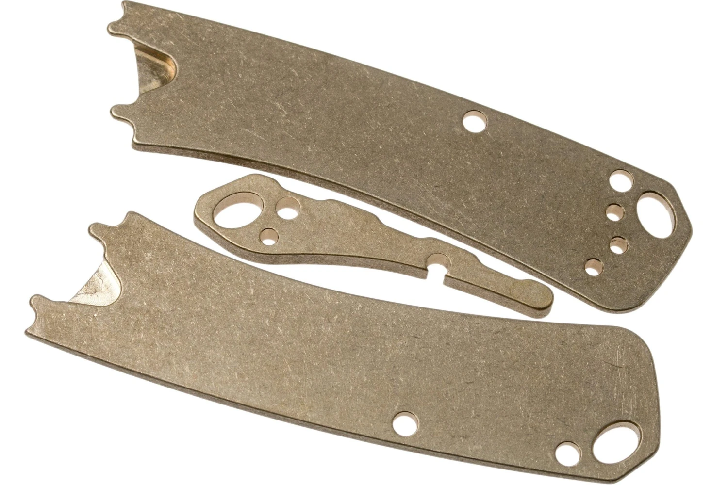 Flytanium Benchmade Mini Crooked River Scale, Pivot Collars & Backspacer, Laiton 2 Flytanium Benchmade Mini Crooked River Scale, Pivot Collars & Backspacer, Laiton – Image 2