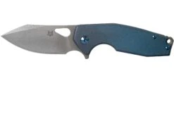 Fox Yaru FX-527TI Stonewashed Blue Titanium Couteau De Poche, Jesper Voxnaes Design