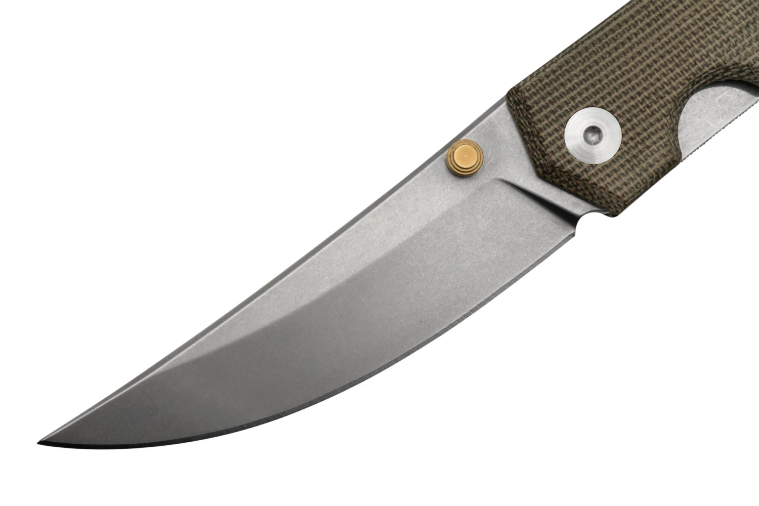 GiantMouse ACE Clyde Green Canvas Micarta, Brass, Couteau De Poche, Ansø En Voxnaes Design 3 GiantMouse ACE Clyde Green Canvas Micarta, Brass, Couteau De Poche, Ansø En Voxnaes Design – Image 3