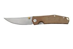 GiantMouse ACE Clyde Natural Canvas Micarta, Brass, Couteau De Poche, Ansø En Voxnaes Design