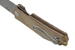 GiantMouse ACE Clyde Natural Canvas Micarta, Brass, Couteau De Poche, Ansø En Voxnaes Design -Optimal Couteaux Magasin GMCLYDE NAT MICARTA 04 giantmouse