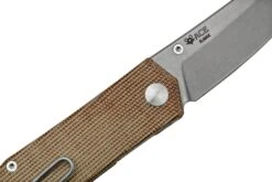 GiantMouse ACE Clyde Natural Canvas Micarta, Brass, Couteau De Poche, Ansø En Voxnaes Design -Optimal Couteaux Magasin GMCLYDE NAT MICARTA 05 giantmouse