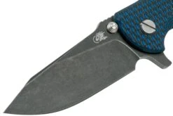 Rick Hinderer Jurassic Slicer Battle Black, Blue/Black G10 CPM 20CV Couteau De Poche -Optimal Couteaux Magasin HRK JU SL BBL BB 03 rick hinderer knives