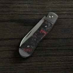 Jack Wolf K9 Jack, Red Dark Matter Fat Carbon K9-01-DMR Couteau De Poche Slipjoint -Optimal Couteaux Magasin JW K9 01 DMR 02 jackwolf