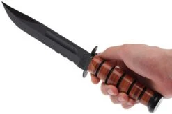 KA-BAR USMC 1218 Partiellement Dentelé, Cuir, étui En Cuir -Optimal Couteaux Magasin KA1218 05 ka bar ka1218 05