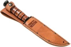 KA-BAR Short 1261 Couteau à Lame Fixe Partiellement Dentelé, étui En Cuir -Optimal Couteaux Magasin KA1261 07 ka bar