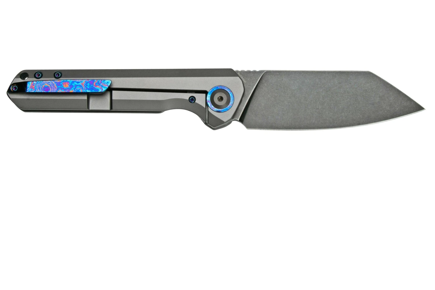 Kansept Bulldozer K1028A2 Blackwashed 20CV, Gray Titanium Couteau De Poche, Kim Ning Design 2 Kansept Bulldozer K1028A2 Blackwashed 20CV, Gray Titanium Couteau De Poche, Kim Ning Design – Image 2