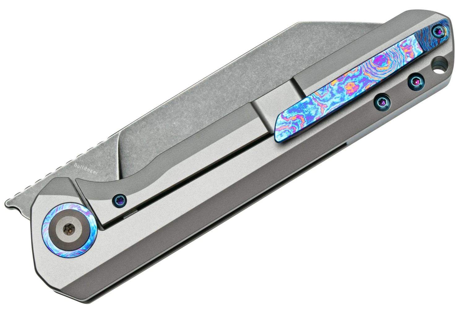 Kansept Bulldozer K1028A2 Blackwashed 20CV, Gray Titanium Couteau De Poche, Kim Ning Design 4 Kansept Bulldozer K1028A2 Blackwashed 20CV, Gray Titanium Couteau De Poche, Kim Ning Design – Image 4