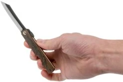 Higonokami Couteau De Poche 7,3 Cm HIGOC2B, Blue Paper Steel, Brown Black Glitter -Optimal Couteaux Magasin KT HIGOC2B 07 higonokami