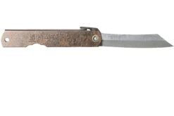 Higonokami Couteau De Poche 7,3 Cm HIGOC2, Blue Paper Steel, Brown Black Glitter -Optimal Couteaux Magasin KT HIGOC2 02 higonokami