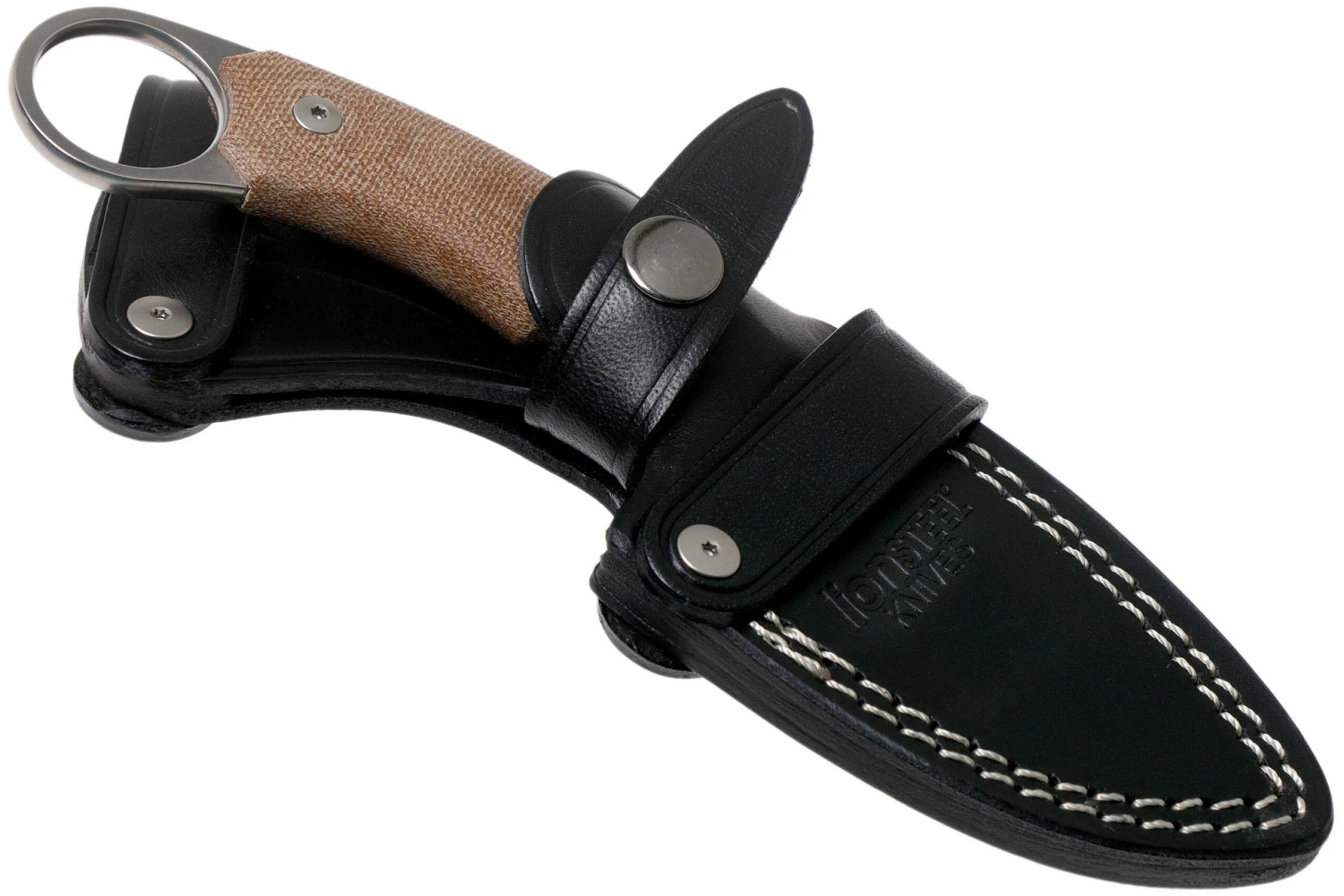 LionSteel H2 Drop Point CVN Natural Canvas Micarta Couteau Fixe, Tommaso Rumici Design 6 LionSteel H2 Drop Point CVN Natural Canvas Micarta Couteau Fixe, Tommaso Rumici Design – Image 6