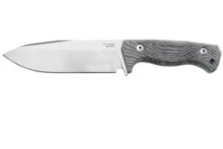 Lionsteel T6 Satin, Black Canvas Micarta T6-CVB Couteau Fixe