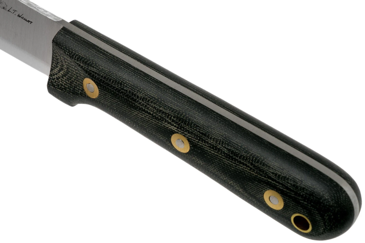 LT Wright Genesis Scandi Grind, A2, Matte Black Micarta, Leather Sheath, Couteau De Bushcraft 5 LT Wright Genesis Scandi Grind, A2, Matte Black Micarta, Leather Sheath, Couteau De Bushcraft – Image 5