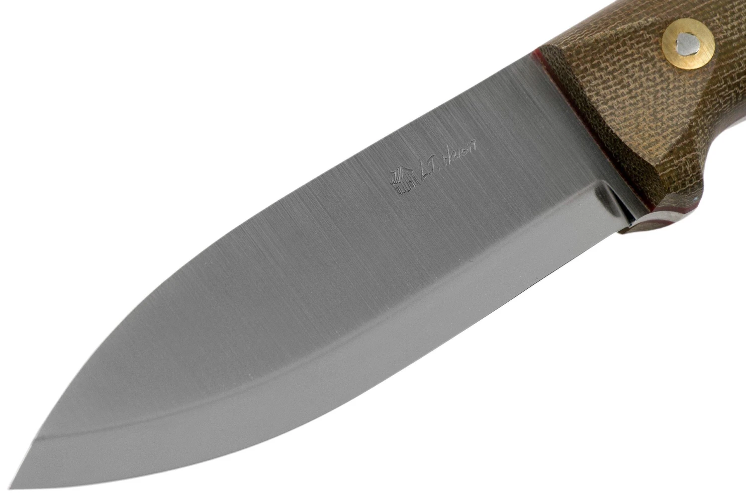 LT Wright Genesis Scandi Grind, A2, Matte Green Micarta, Red Liners, Leather Sheath, Couteau De Bushcraft 3 LT Wright Genesis Scandi Grind, A2, Matte Green Micarta, Red Liners, Leather Sheath, Couteau De Bushcraft – Image 3