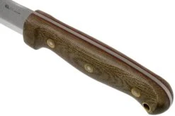 LT Wright GNS Scandi Grind, O1, Matte Green Micarta, Red Liners, Leather Sheath, Couteau De Bushcraft -Optimal Couteaux Magasin LT GNS SC GM RL LS 05 lt wright