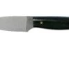 LT Wright Patriot, A2, Polished Black Micarta, Blue Liners, Leather Sheath, Couteau D'outdoor