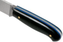 LT Wright Patriot, A2, Polished Black Micarta, Blue Liners, Leather Sheath, Couteau D'outdoor -Optimal Couteaux Magasin LT PAT BM BL POL LS 05 lt wright