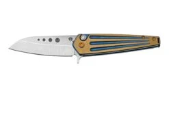Medford Nosferatu Flipper S45VN Tumbled, Blue, Faced Bronze Flats Handles, Couteau De Poche