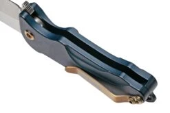 Medford Smooth Criminal S35VN, Satin Blade, Blue Handle, Bronze Hardware, Couteau De Poche -Optimal Couteaux Magasin MF 22 SC 05 05 medford