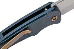 Medford Smooth Criminal S35VN, Satin Blade, Blue Handle, Bronze Hardware, Couteau De Poche -Optimal Couteaux Magasin MF 22 SC 05 06 medford